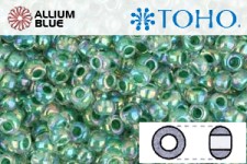 TOHO ラウンド Seed ビーズ (RR11-699) 11/0 ラウンド - Inside-カラー Rainbow Crystal/Shamrock-Lined
