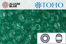 TOHO Round Seed Beads (RR3-72) 3/0 Round Extra Large - Transparent Beach Glass Green