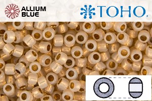 TOHO Round Seed Beads (RR8-751) 8/0 Round Medium - 24K Gold Lined Opal