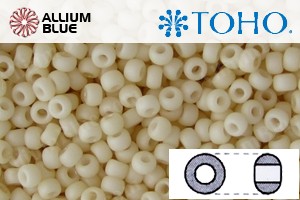 TOHO Round Seed Beads (RR8-762) 8/0 Round Medium - Opaque-Pastel-Frosted Egg Shell