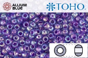 TOHO Round Seed Beads (RR3-776) 3/0 Round Extra Large - Inside-Color Rainbow Aqua/Purple-Lined