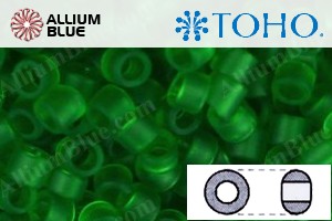 TOHO Round Seed Beads (RR8-7BF) 8/0 Round Medium - Transparent-Frosted Grass Green