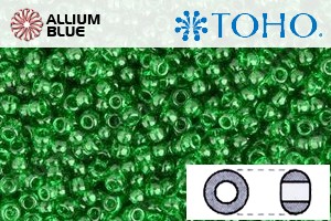 TOHO Round Seed Beads (RR3-7B) 3/0 Round Extra Large - Transparent Grass Green
