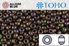 TOHO ラウンド Seed ビーズ (RR8-85F) 8/0 ラウンド Medium - Frosted Metallic Iris - Purple