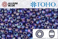 TOHO ラウンド Seed ビーズ (RR11-87DF) 11/0 ラウンド - Transparent-Rainbow Frosted Cobalt