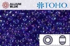 TOHO ラウンド Seed ビーズ (RR8-87) 8/0 ラウンド Medium - Transparent-Rainbow Cobalt
