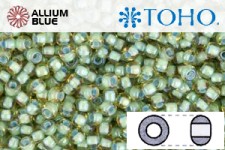 TOHO ラウンド Seed ビーズ (RR15-952) 15/0 ラウンド Small - Inside-カラー Rainbow Lt Topaz/Sea Foam-Lined