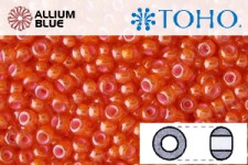 TOHO Round Seed Beads (RR8-957) 8/0 Round Medium - Inside-Color Hyacinth/White-Lined