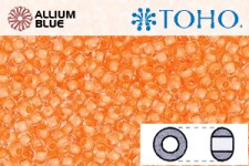 TOHO Round Seed Beads (RR8-963) 8/0 Round Medium - Inside-Color Crystal/Apricot-Lined