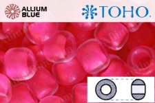 TOHO ラウンド Seed ビーズ (RR11-971) 11/0 ラウンド - Inside-カラー Matte Crystal/Neon Pink-Lined