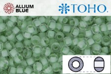 TOHO ラウンド Seed ビーズ (RR8-975) 8/0 ラウンド Medium - Inside-カラー Crystal/Neon Sea Foam-Lined