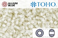 TOHO Round Seed Beads (RR15-981) 15/0 Round Small - Inside-Color Crystal/Snow-Lined