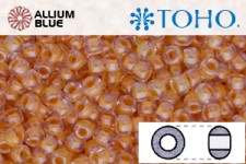 TOHO Round Seed Beads (RR3-984) 3/0 Round Extra Large - Inside-Color Crystal/Papaya-Lined
