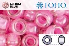 TOHO Round Seed Beads (RR3-987) 3/0 Round Extra Large - Inside-Color Crystal/Ballerina Pink-Lined