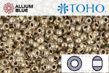 TOHO ラウンド Seed ビーズ (RR3-989) 3/0 ラウンド Extra Large - ゴールド-Lined Crystal
