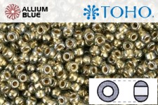 TOHO Round Seed Beads (RR15-993) 15/0 Round Small - Gold-Lined Black Diamond