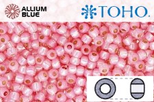 TOHO Round Seed Beads (RR15-PF2106) 15/0 Round Small - PermaFinish - Silver-Lined Milky Mauve