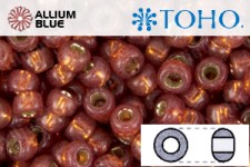 TOHO Round Seed Beads (RR3-PF2113) 3/0 Round Extra Large - PermaFinish - Silver-Lined Milky Pomegranate