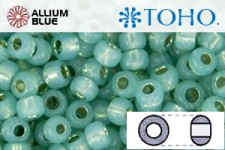 TOHO Round Seed Beads (RR11-PF2119) 11/0 Round - PermaFinish - Silver-Lined Milky Dk Peridot