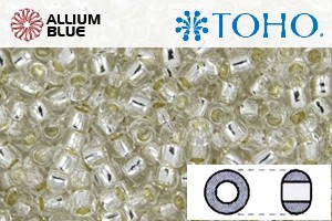 TOHO Round Seed Beads (RR8-PF21) 8/0 Round Medium - PermaFinish - Silver-Lined Crystal