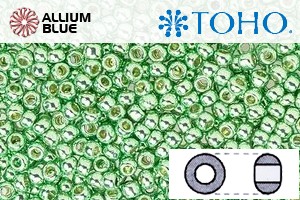 TOHO Round Seed Beads (RR15-PF570) 15/0 Round Small - PermaFinish - Galvanized Mint Green