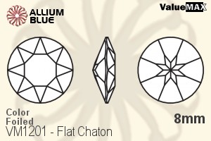 VALUEMAX CRYSTAL Flat Chaton 8mm Blue Zircon F