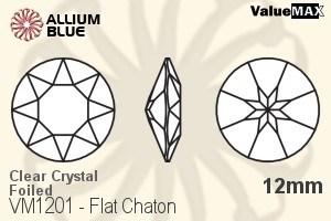 ValueMAX Flat Chaton (VM1201) 12mm - Clear Crystal With Foiling