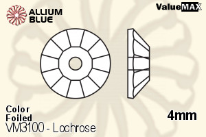 VALUEMAX CRYSTAL Lochrose Sew-on Stone 4mm Blue Zircon F