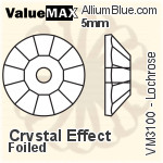 ValueMAX Lochrose Sew-on Stone (VM3100) 4mm - Clear Crystal With Foiling