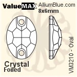 ValueMAX Oval Sew-on Stone (VM3210) 18x13mm - Clear Crystal With Foiling