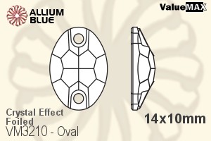 VALUEMAX CRYSTAL Oval Sew-on Stone 14x10mm Crystal Aurore Boreale F