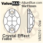 ValueMAX Oval Sew-on Stone (VM3210) 14x10mm - Clear Crystal With Foiling