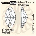 ValueMAX Navette Sew-on Stone (VM3223) 12x6mm - Clear Crystal With Foiling