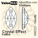ValueMAX Navette Sew-on Stone (VM3223) 12x6mm - Crystal Effect With Foiling