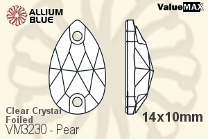 VALUEMAX CRYSTAL Pear Sew-on Stone 14x10mm Crystal F
