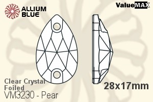 VALUEMAX CRYSTAL Pear Sew-on Stone 28x17mm Crystal F