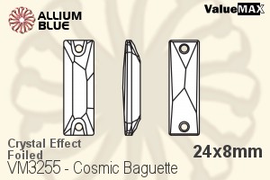 VALUEMAX CRYSTAL Cosmic Baguette Sew-on Stone 24x8mm Crystal Aurore Boreale F