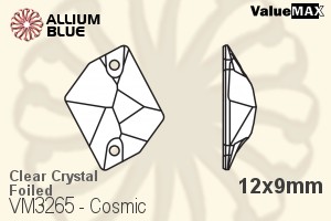 VALUEMAX CRYSTAL Cosmic Sew-on Stone 12x9mm Crystal F