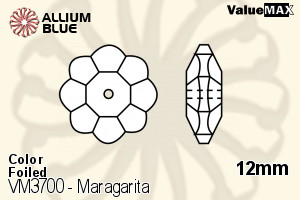 VALUEMAX CRYSTAL Maragarita Sew-on Stone 12mm Black Diamond F