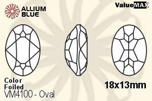 VALUEMAX CRYSTAL Oval Fancy Stone 18x13mm Blue Zircon F
