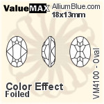 ValueMAX Oval Fancy Stone (VM4100) 18x13mm - Color Effect With Foiling