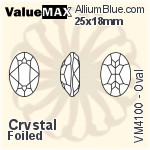 ValueMAX Oval Fancy Stone (VM4100) 25x18mm - Clear Crystal With Foiling
