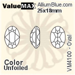ValueMAX Oval Fancy Stone (VM4100) 25x18mm - Color Unfoiled