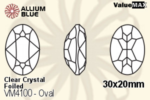 ValueMAX Oval Fancy Stone (VM4100) 30x20mm - Clear Crystal With Foiling