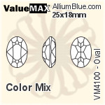 バリューマックス Oval ファンシーストーン (VM4100) 25x18mm - カラー Mix