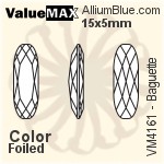 ValueMAX Elongated Baguette Fancy Stone (VM4161) 15x5mm - Color With Foiling