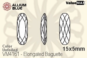 ValueMAX Elongated Baguette Fancy Stone (VM4161) 15x5mm - Color Unfoiled