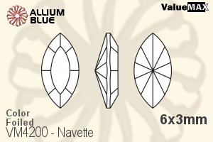 VALUEMAX CRYSTAL Navette Fancy Stone 6x3mm Light Rose F