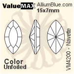ValueMAX Navette Fancy Stone (VM4200) 15x7mm - Color Unfoiled