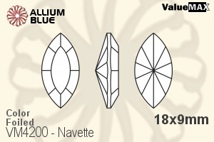 VALUEMAX CRYSTAL Navette Fancy Stone 18x9mm Burgundy F